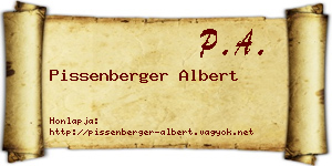 Pissenberger Albert névjegykártya